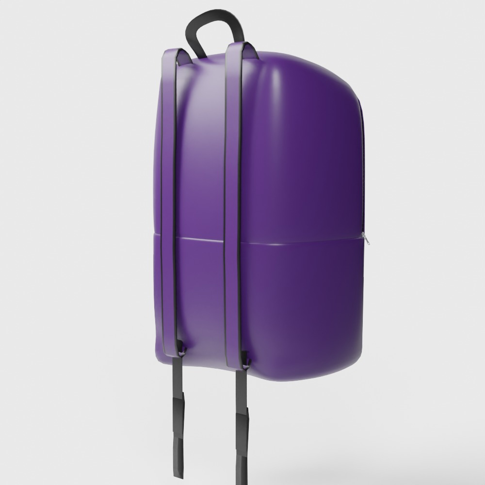 Soft Simple Stylized Carrying Touring Backpack 3D model_6