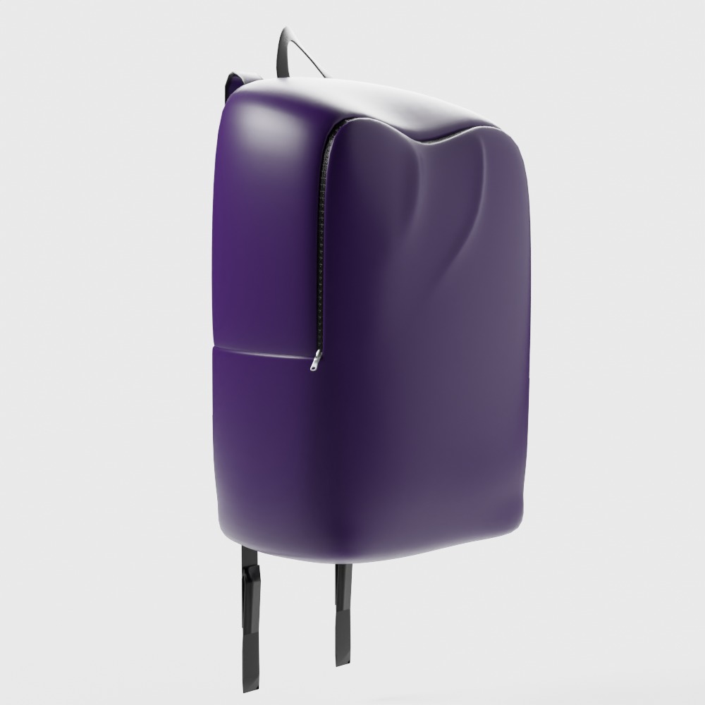 Soft Simple Stylized Carrying Touring Backpack 3D model_8