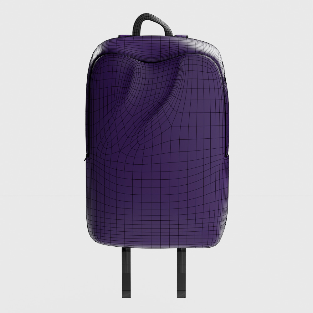 Soft Simple Stylized Carrying Touring Backpack 3D model_1