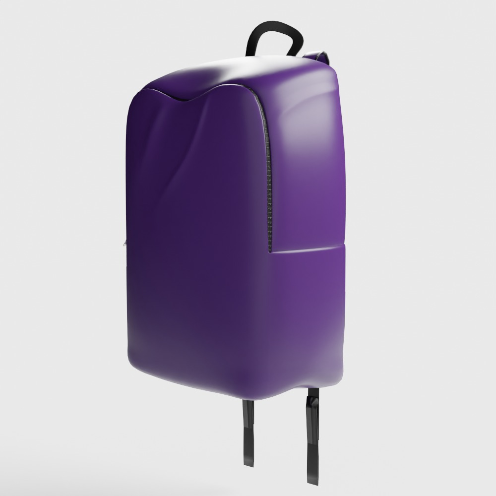 Soft Simple Stylized Carrying Touring Backpack 3D model_2