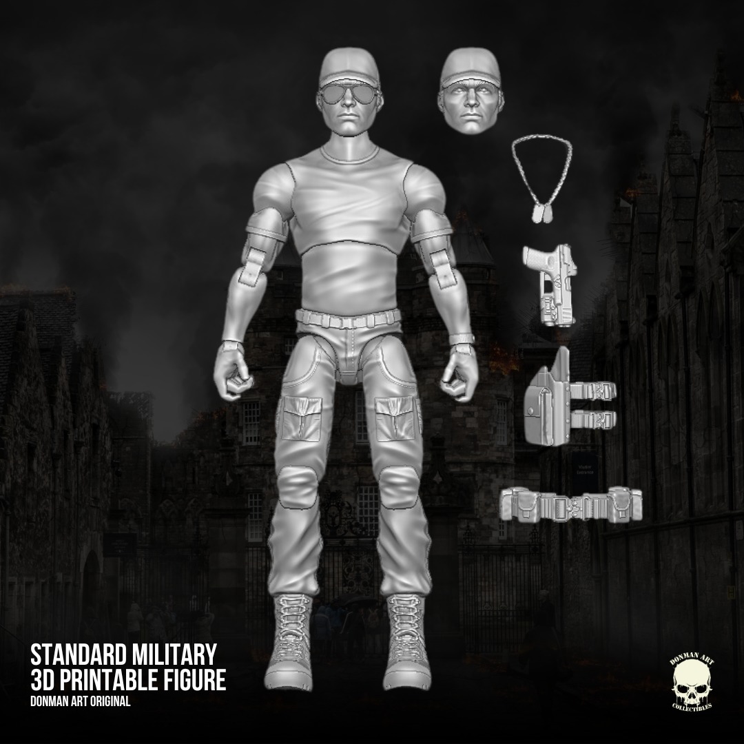 Standard Military Donman art Original 3D full action figure 3D print model_15