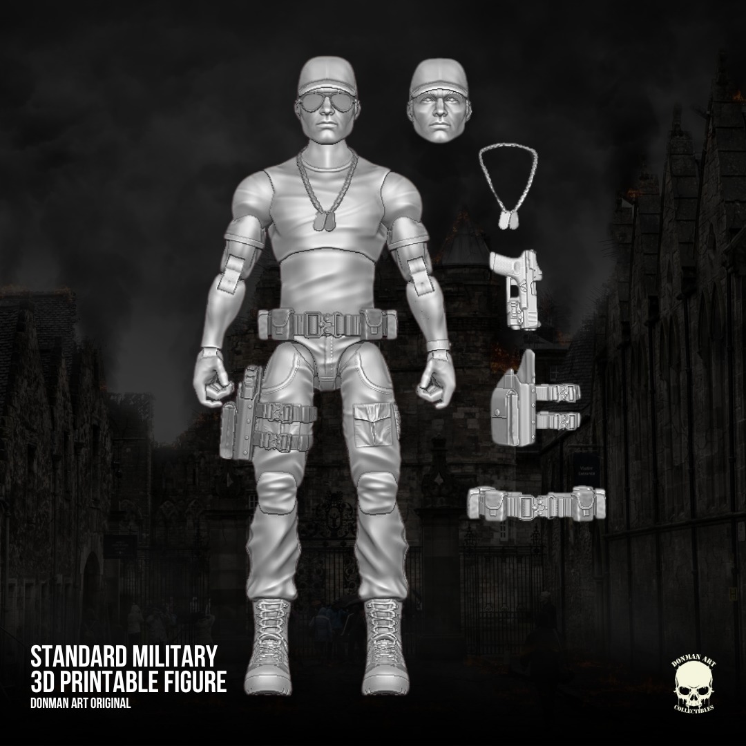 Standard Military Donman art Original 3D full action figure 3D print model_19