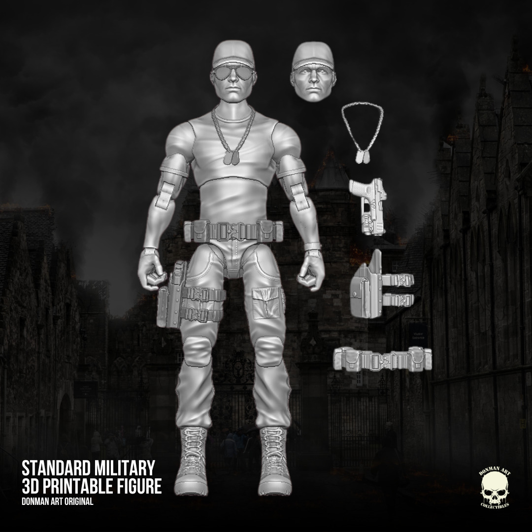 Standard Military Donman art Original 3D full action figure 3D print model_25
