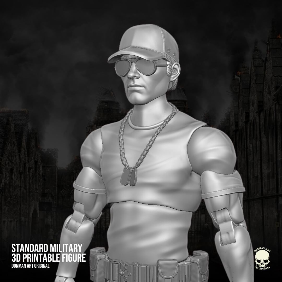 Standard Military Donman art Original 3D full action figure 3D print model_20