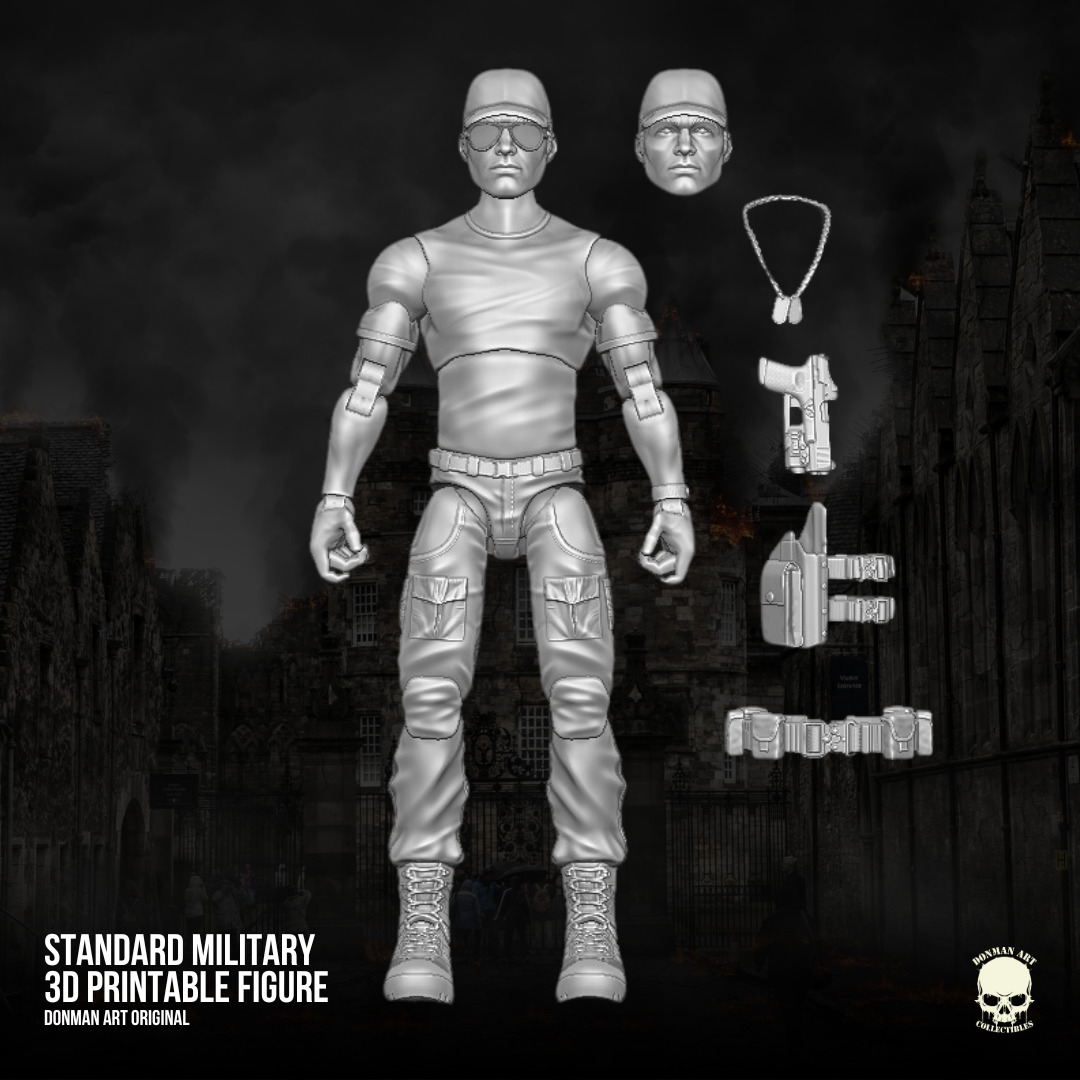 Standard Military Donman art Original 3D full action figure 3D print model_4