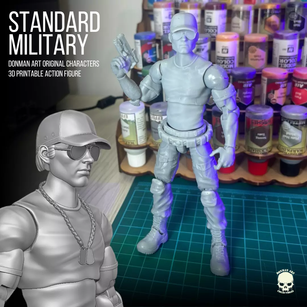 Standard Military Donman art Original 3D full action figure 3D print model_0