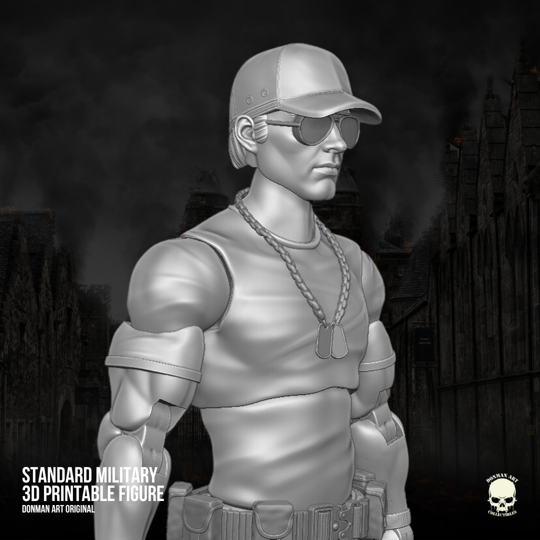 Standard Military Donman art Original 3D full action figure 3D print model_26