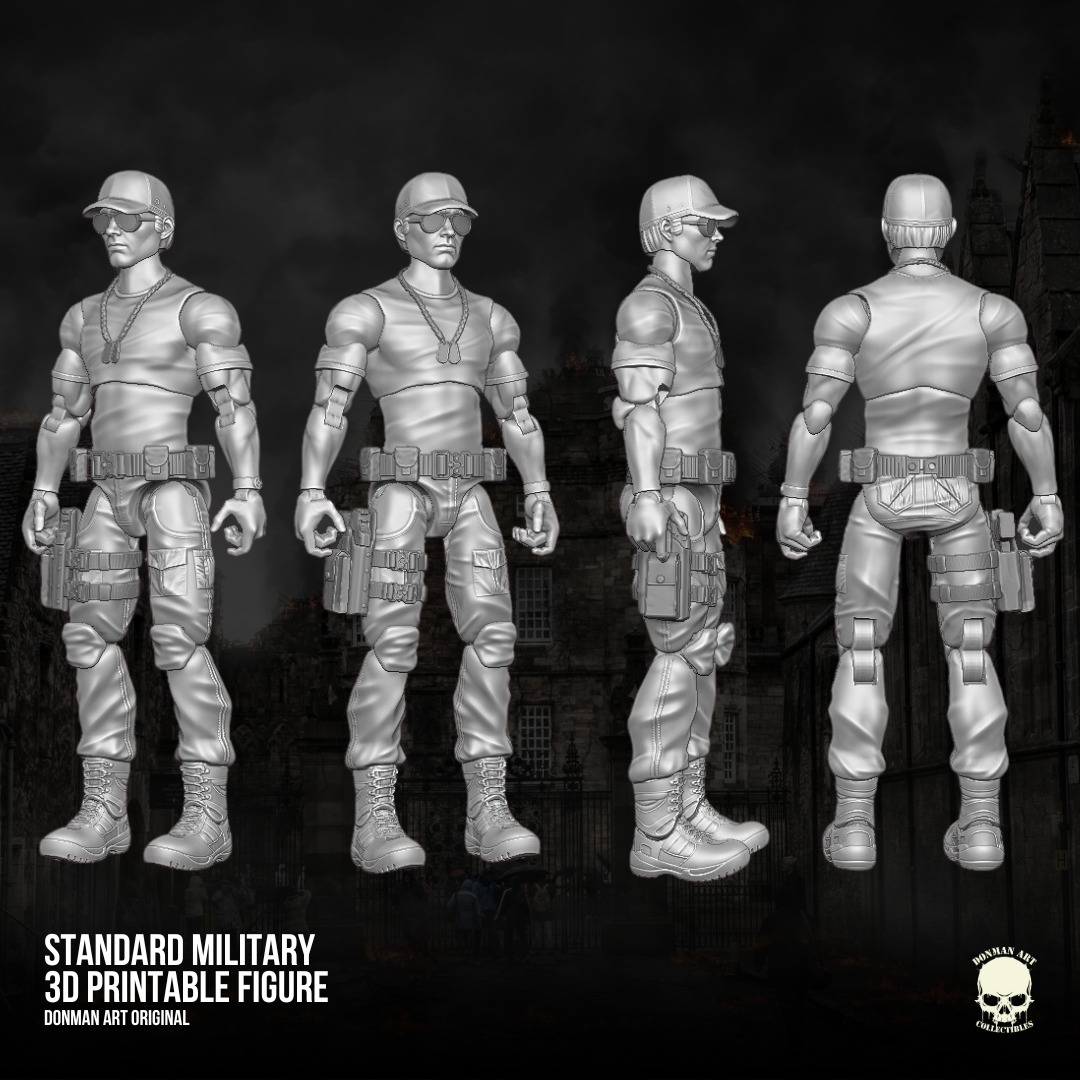 Standard Military Donman art Original 3D full action figure 3D print model_17