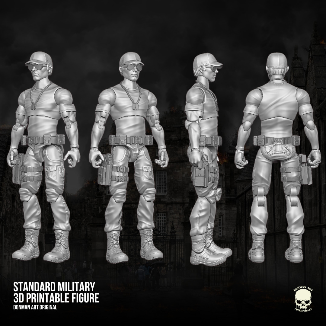 Standard Military Donman art Original 3D full action figure 3D print model_21