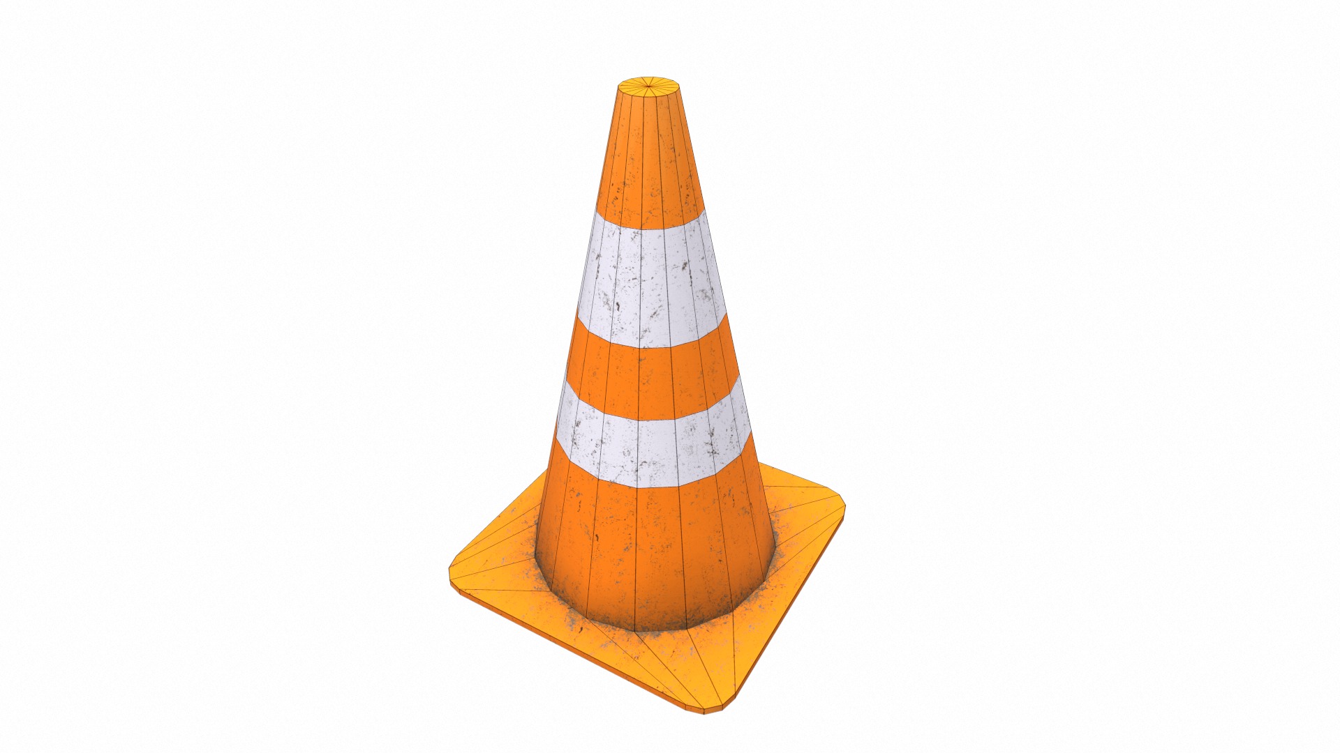 Safety Cone Low Poly Low-poly 3D model_17