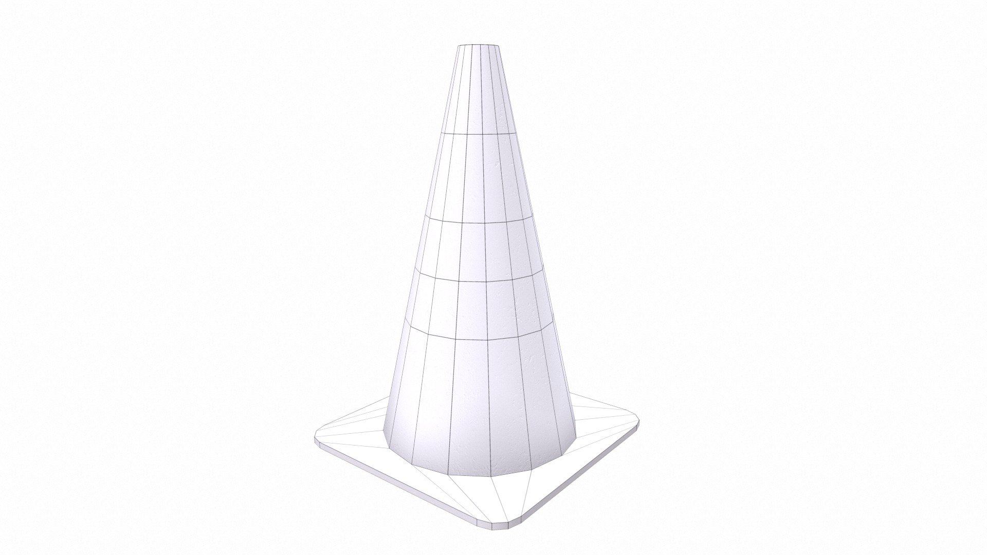 Safety Cone Low Poly Low-poly 3D model_20