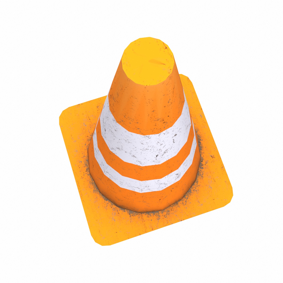 Safety Cone Low Poly Low-poly 3D model_3
