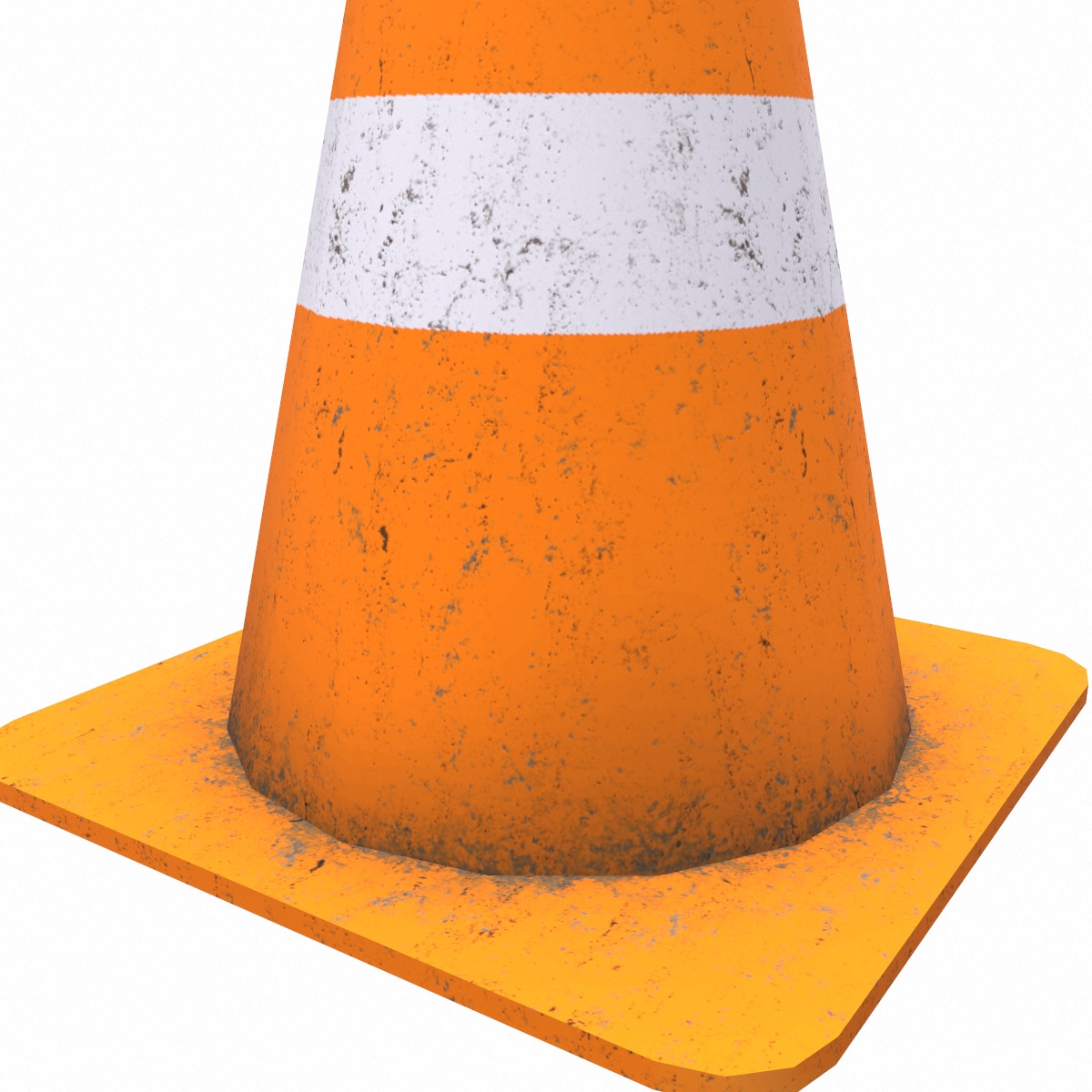Safety Cone Low Poly Low-poly 3D model_2