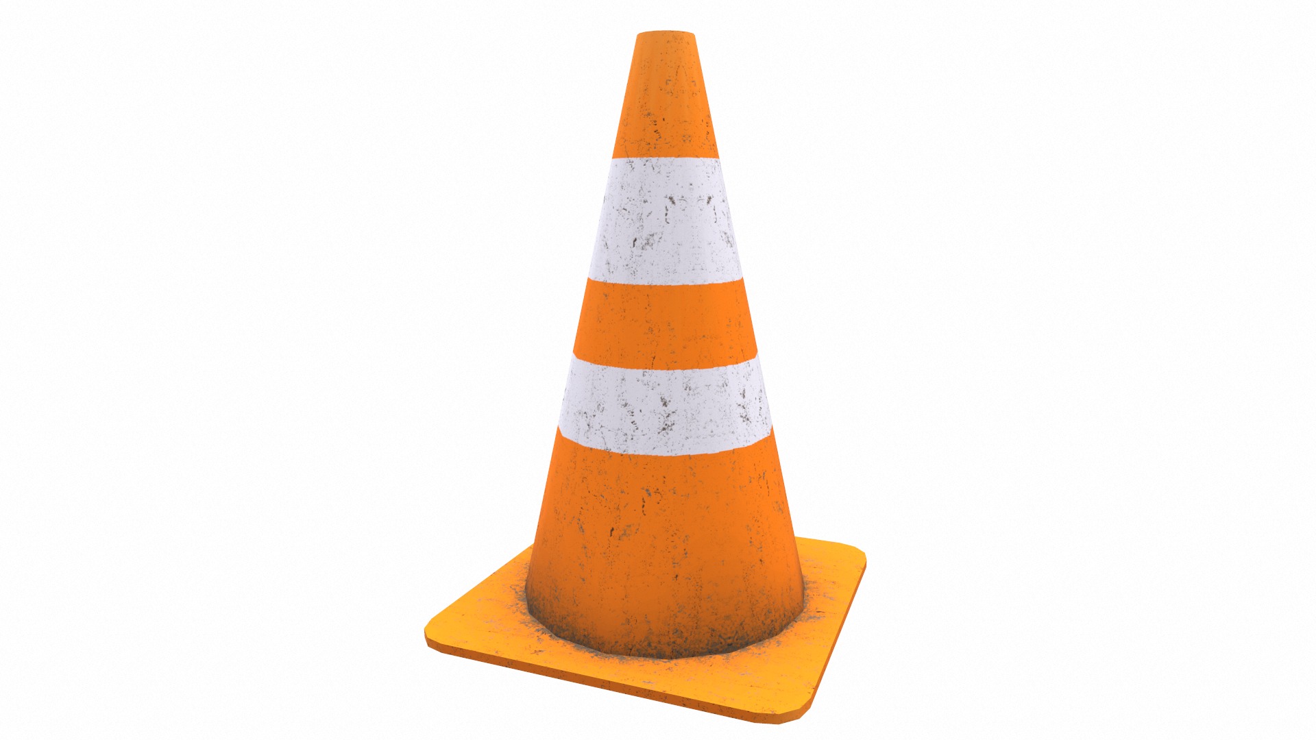 Safety Cone Low Poly Low-poly 3D model_8