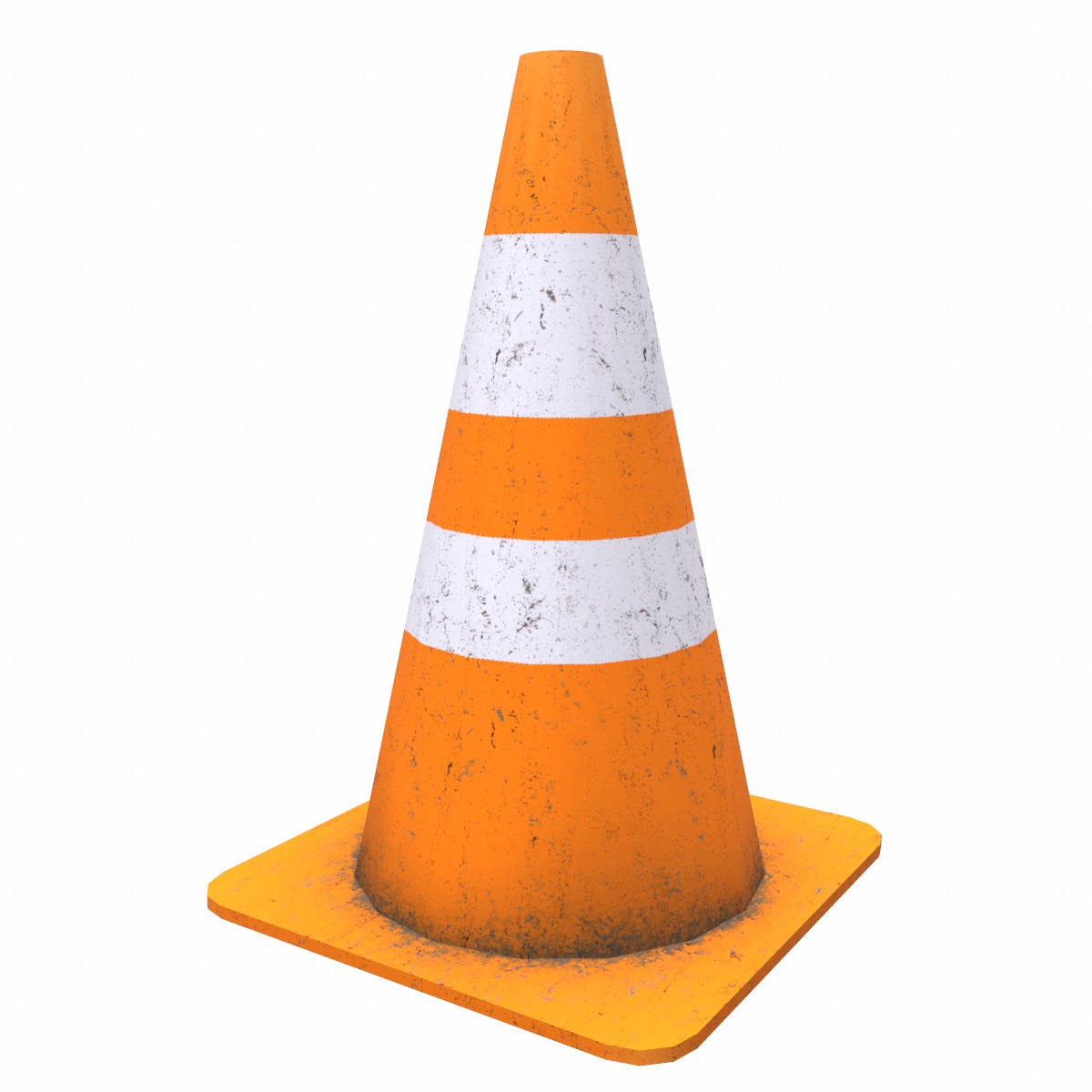 Safety Cone Low Poly Low-poly 3D model_7