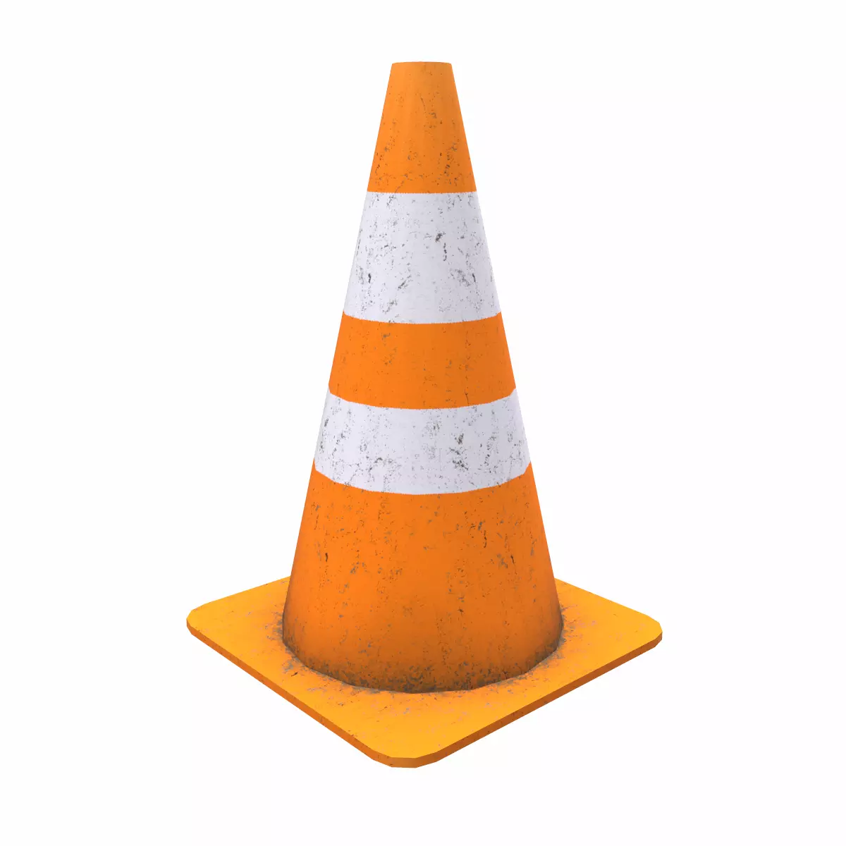 Safety Cone Low Poly Low-poly 3D model_0
