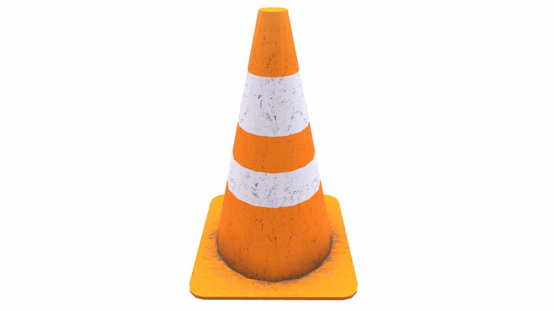 Safety Cone Low Poly Low-poly 3D model_10