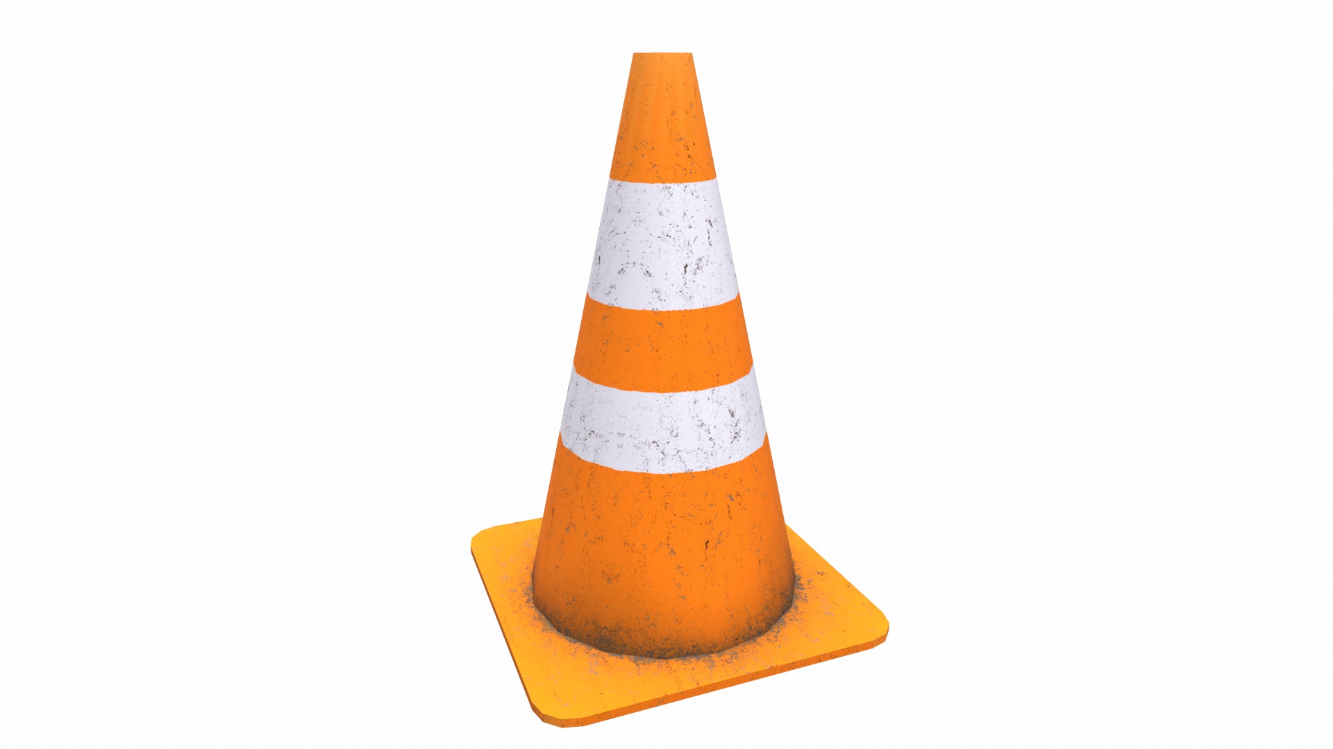 Safety Cone Low Poly Low-poly 3D model_13