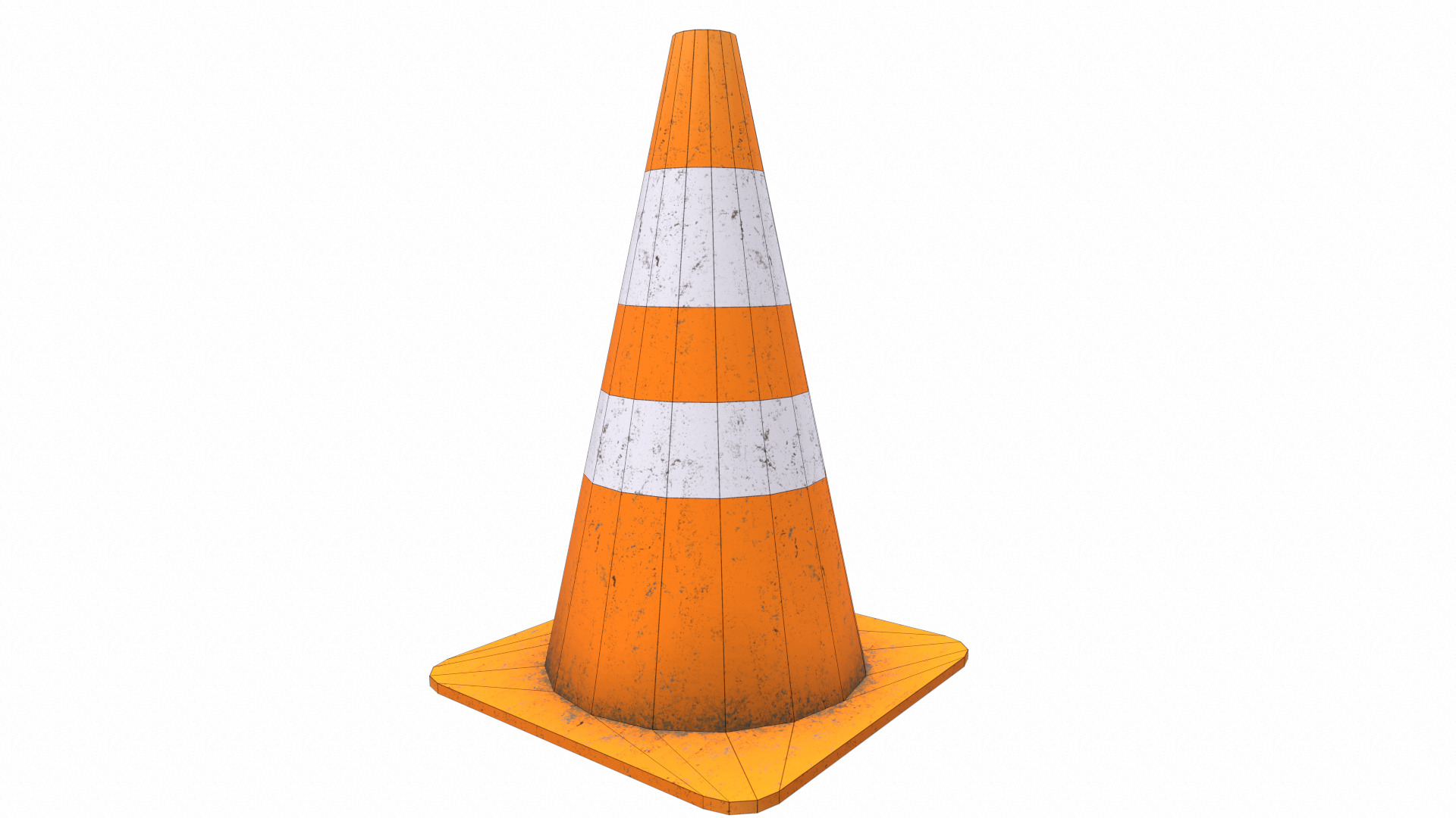 Safety Cone Low Poly Low-poly 3D model_19