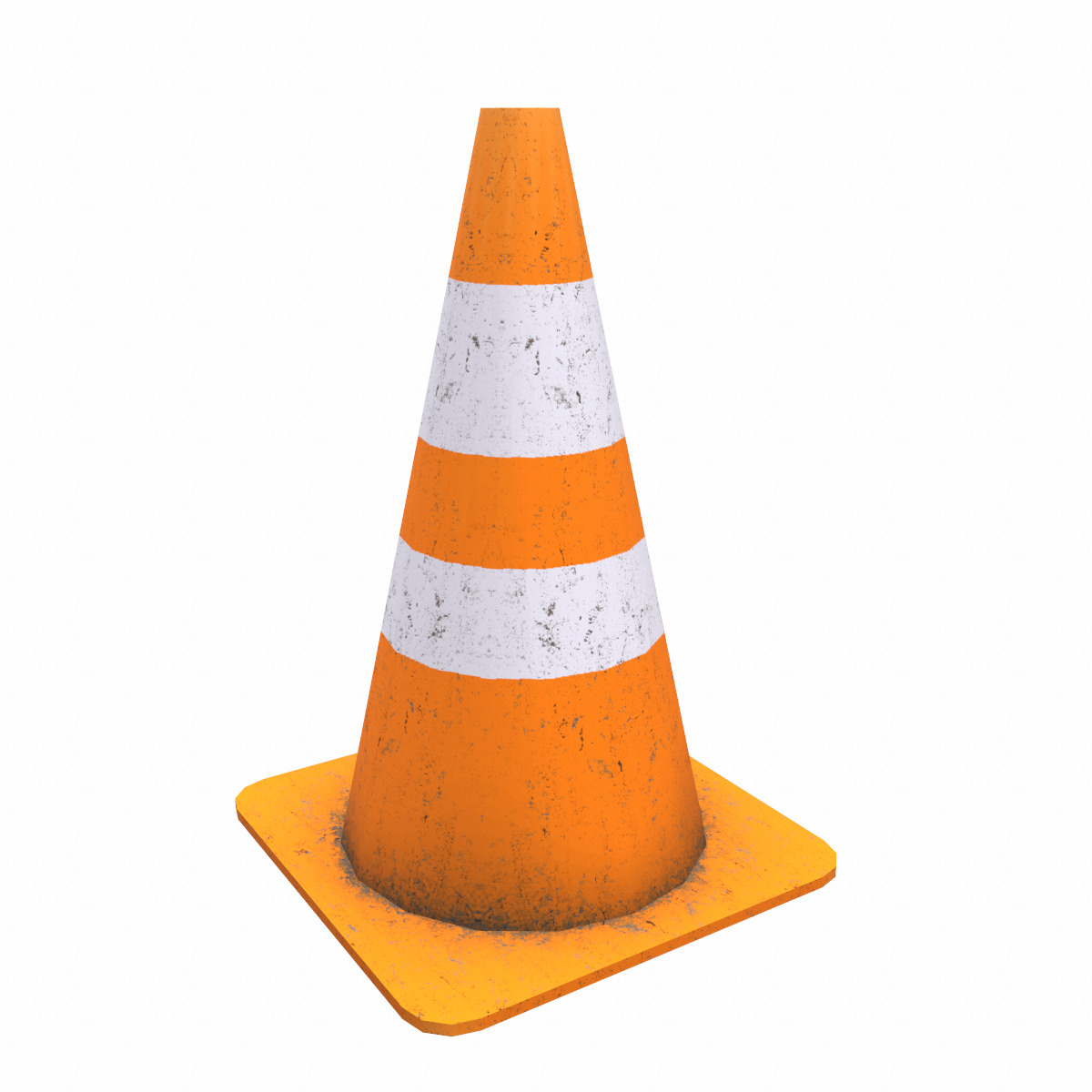 Safety Cone Low Poly Low-poly 3D model_1