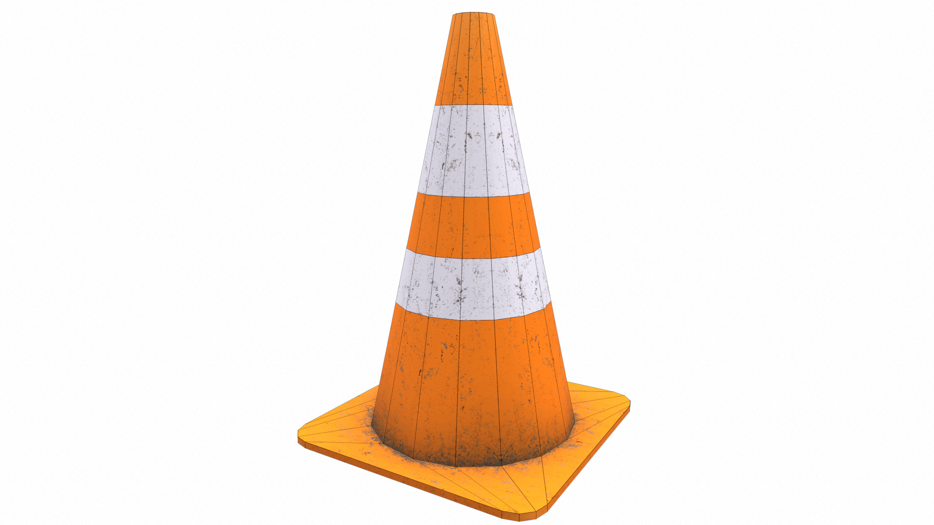 Safety Cone Low Poly Low-poly 3D model_15