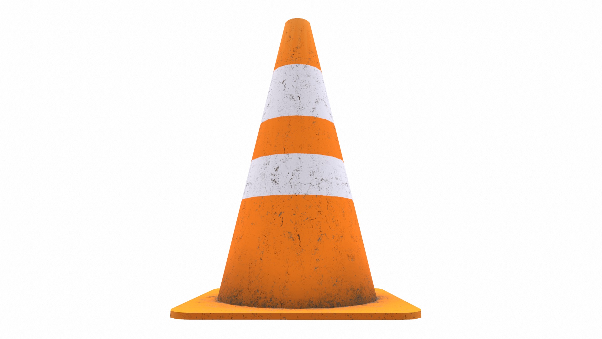 Safety Cone Low Poly Low-poly 3D model_11