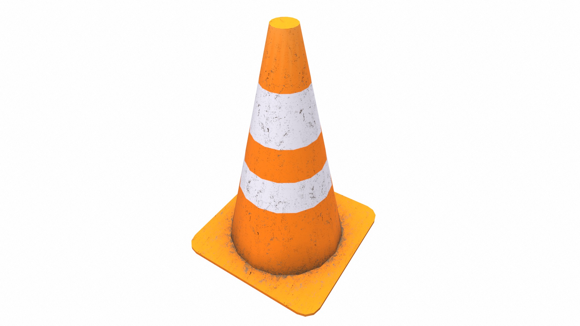 Safety Cone Low Poly Low-poly 3D model_9