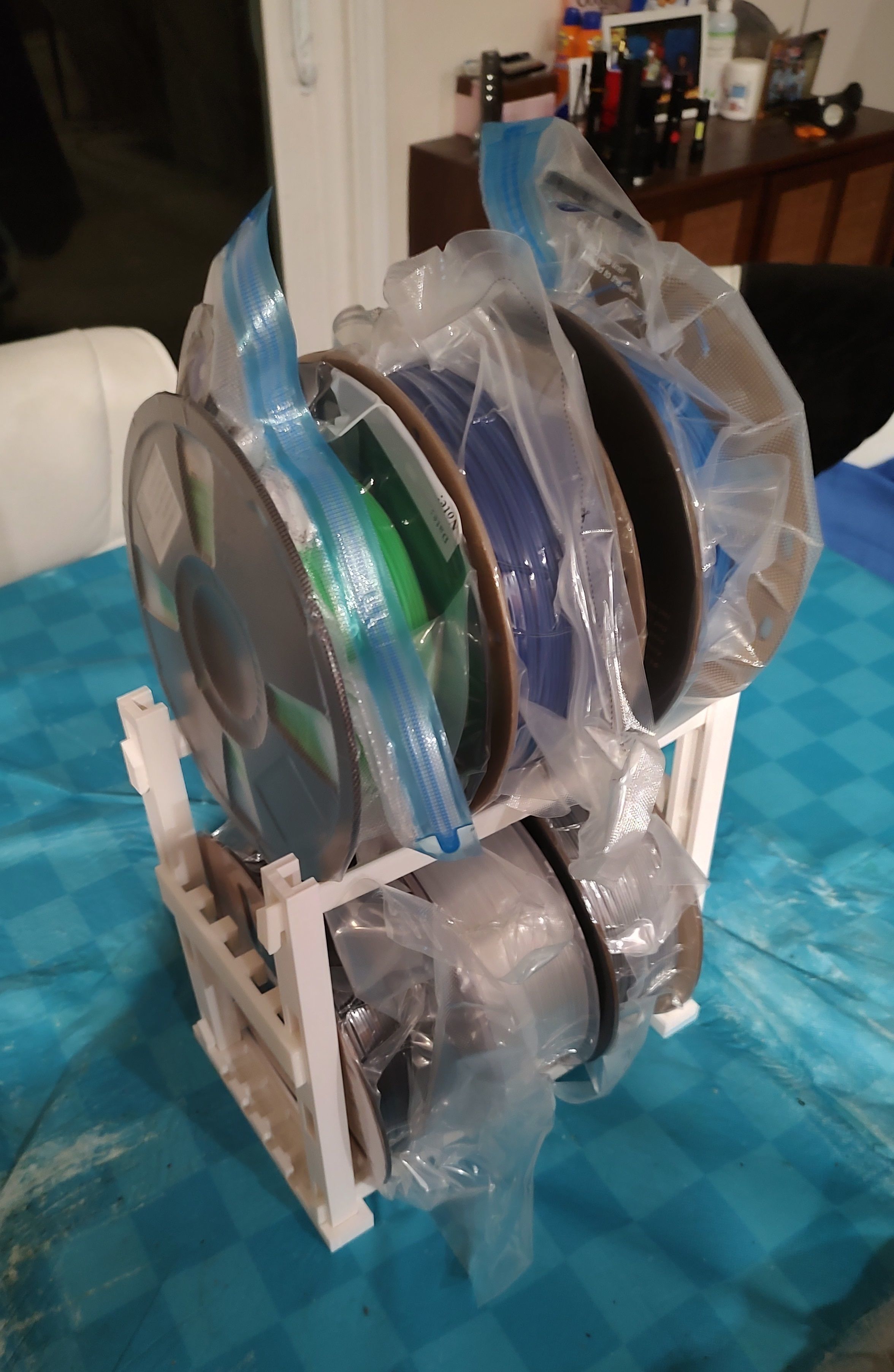 Adjustable 3D printer Filament Spool Rack 3D print model_1