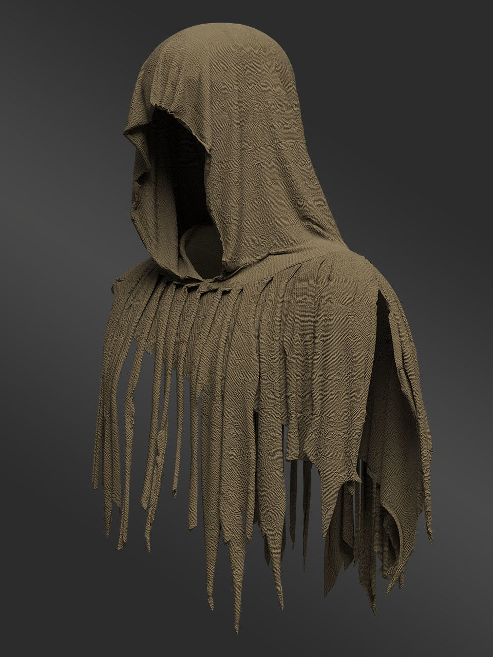 Game character wear -3 in 1 hooded cloak  3D model_7