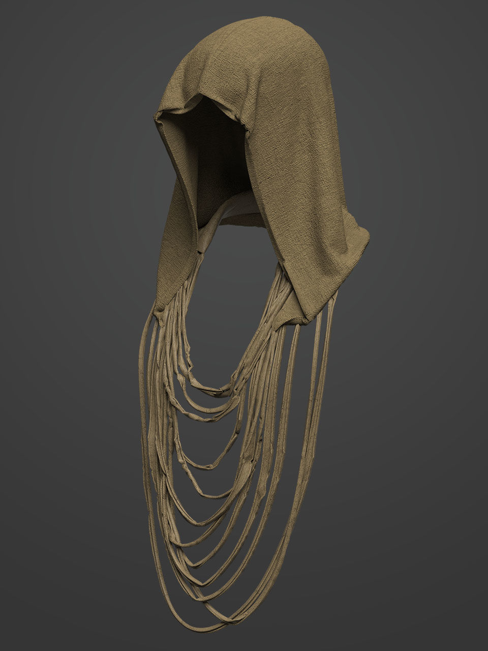 Game character wear -3 in 1 hooded cloak  3D model_1