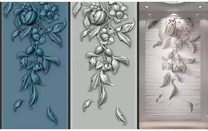   wall decoration flower 3D print model