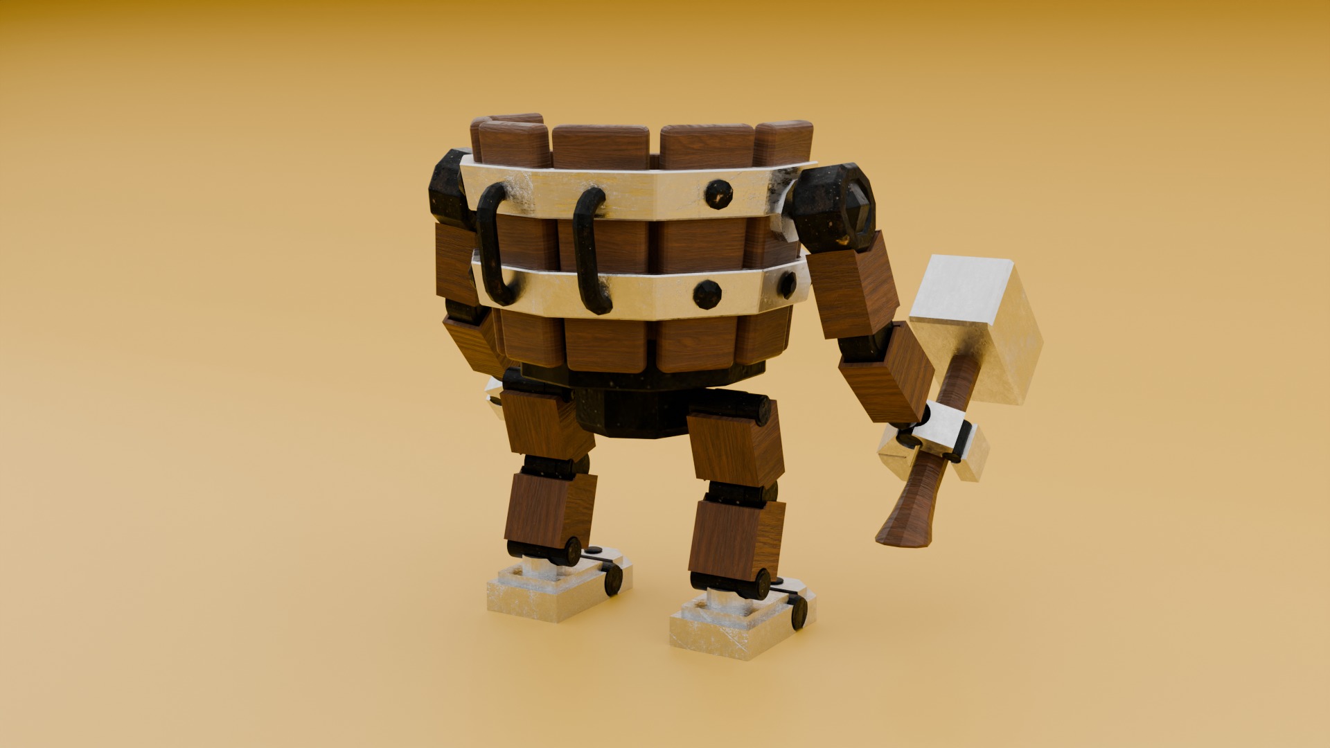 Game-Ready Rig Low-Poly Battle Machine Clash of Clans Inspired Low-poly 3D model_2