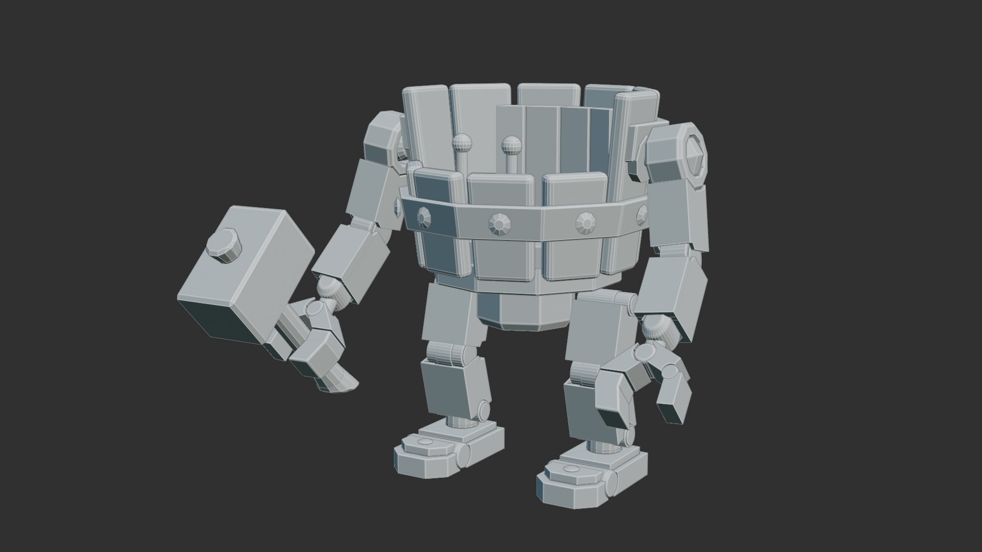 Game-Ready Rig Low-Poly Battle Machine Clash of Clans Inspired Low-poly 3D model_1