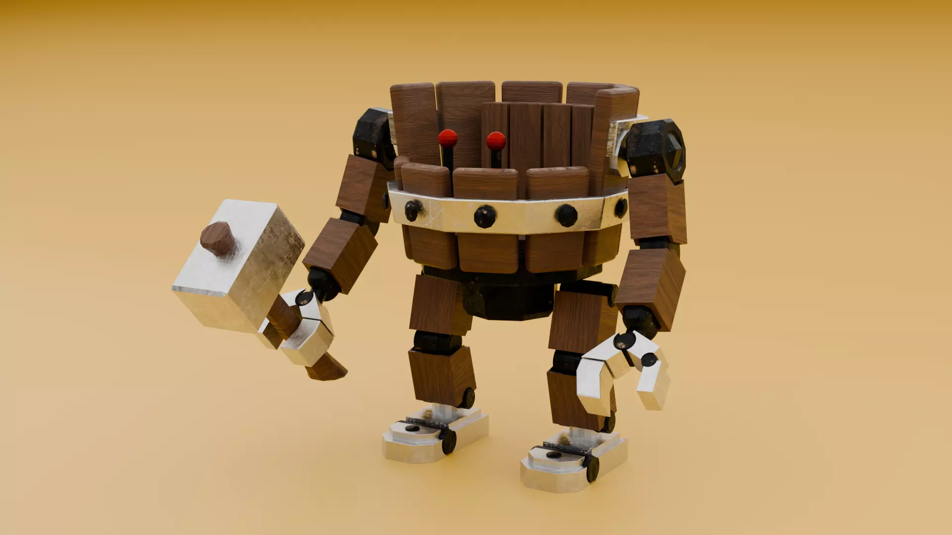 Game-Ready Rig Low-Poly Battle Machine Clash of Clans Inspired Low-poly 3D model_0