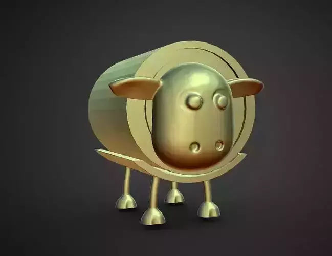 toilet paper roll holder sheep 3D model