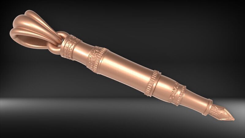 Fountain Pen Pendant 3D print model_2