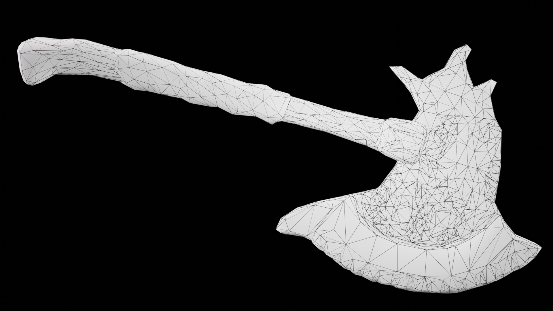 Rune axe Low-poly 3D model_2