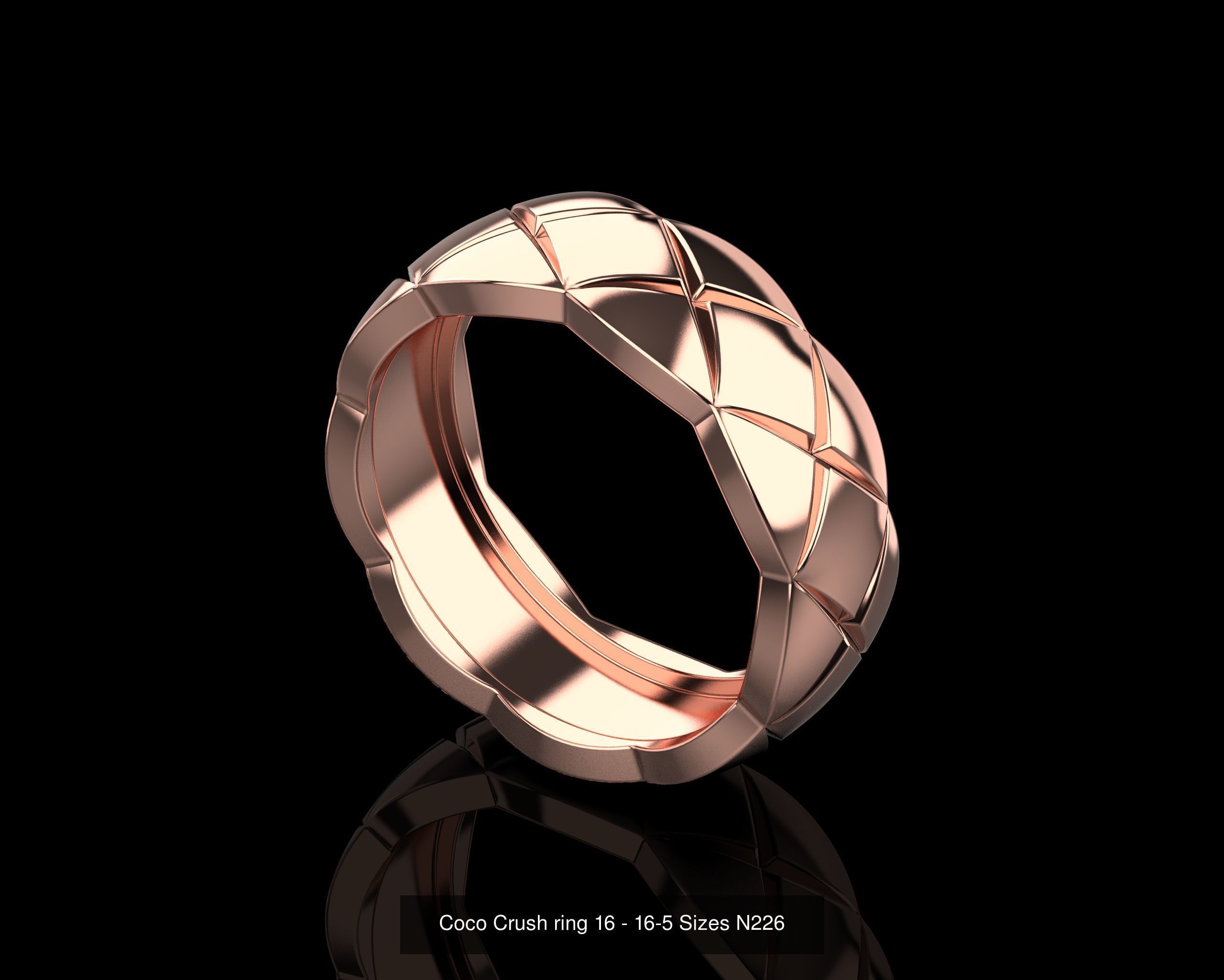 Coco Crush rings in different sizes 15 - 20-5 3D Model Collection_8
