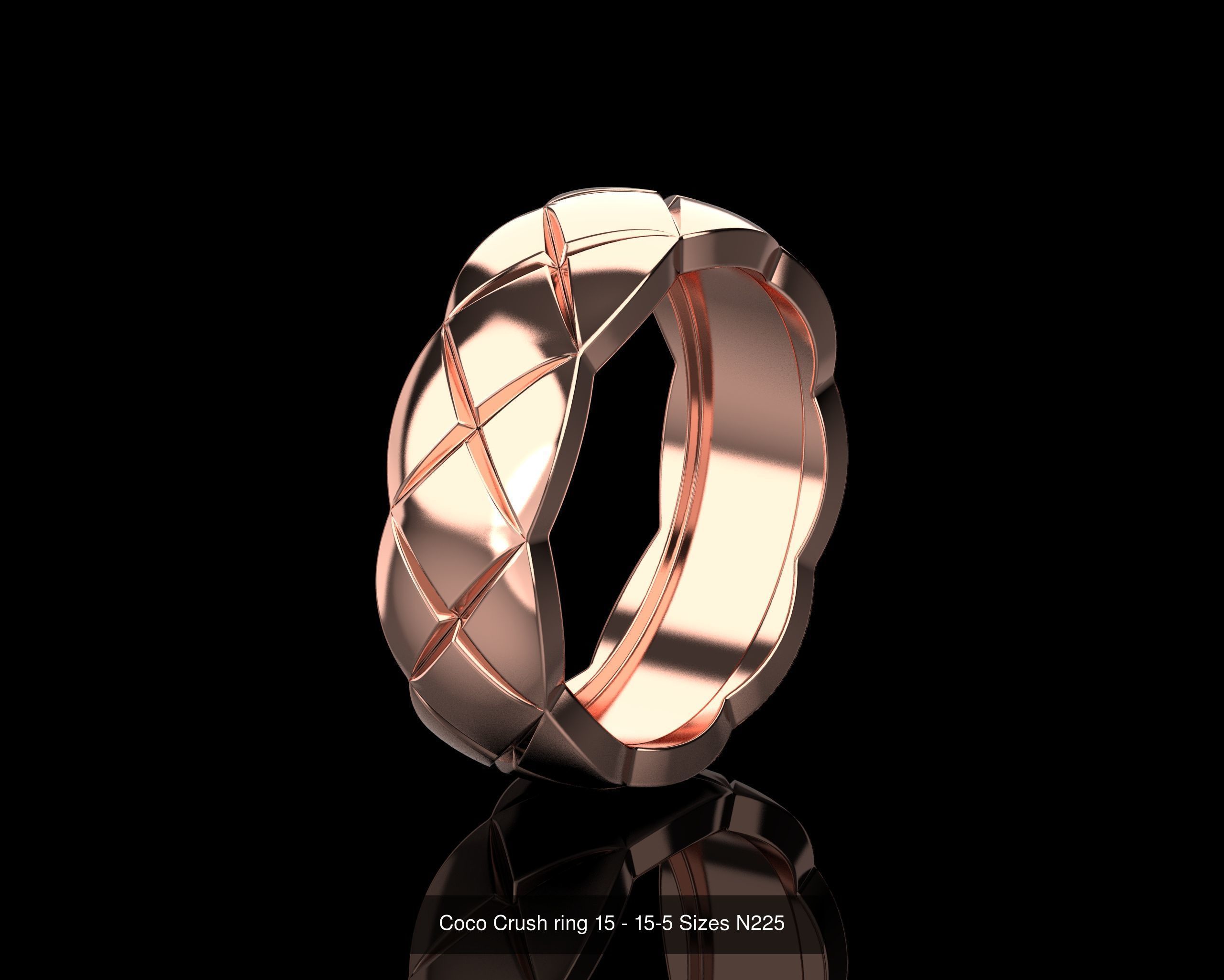 Coco Crush rings in different sizes 15 - 20-5 3D Model Collection_7