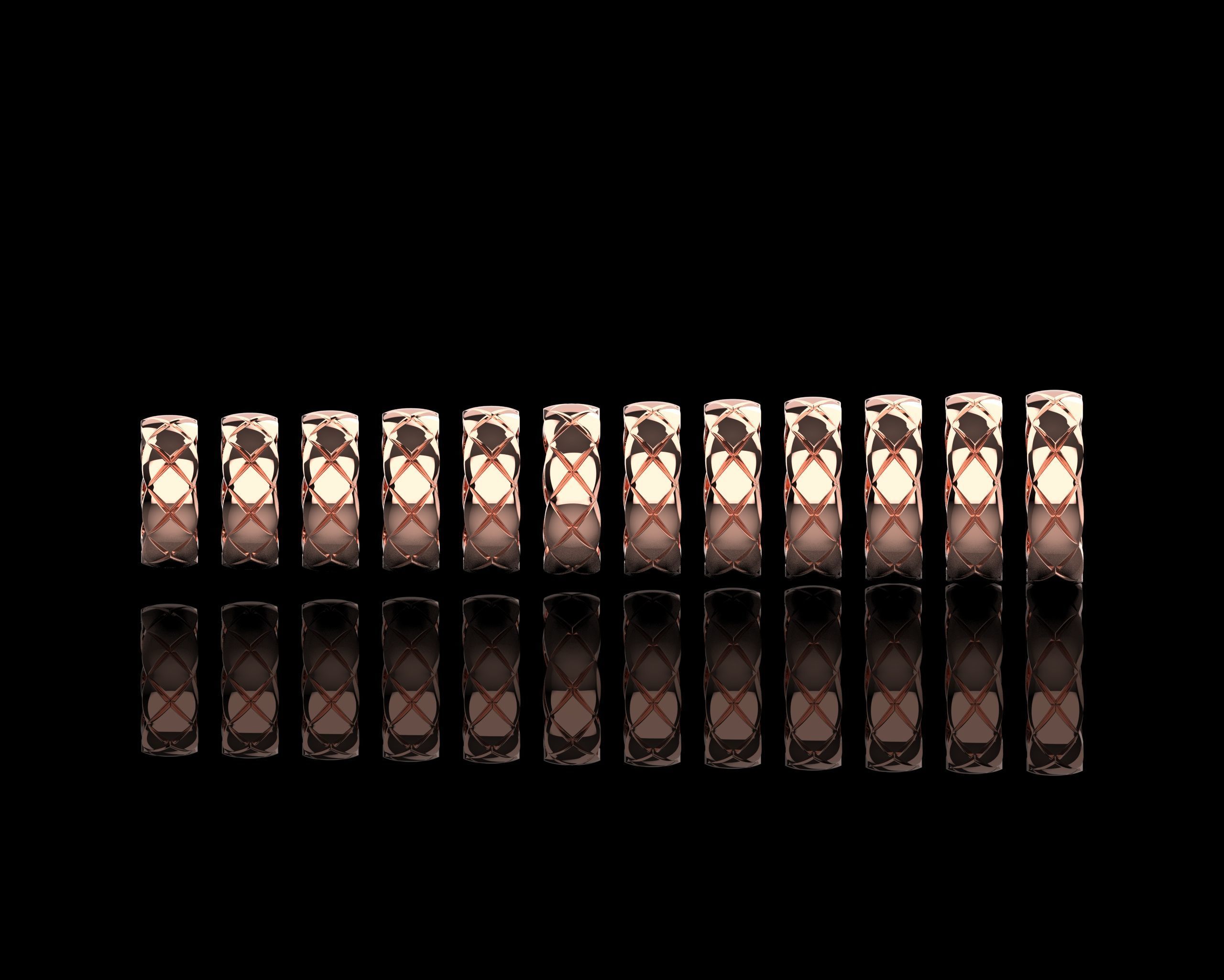 Coco Crush rings in different sizes 15 - 20-5 3D Model Collection_2