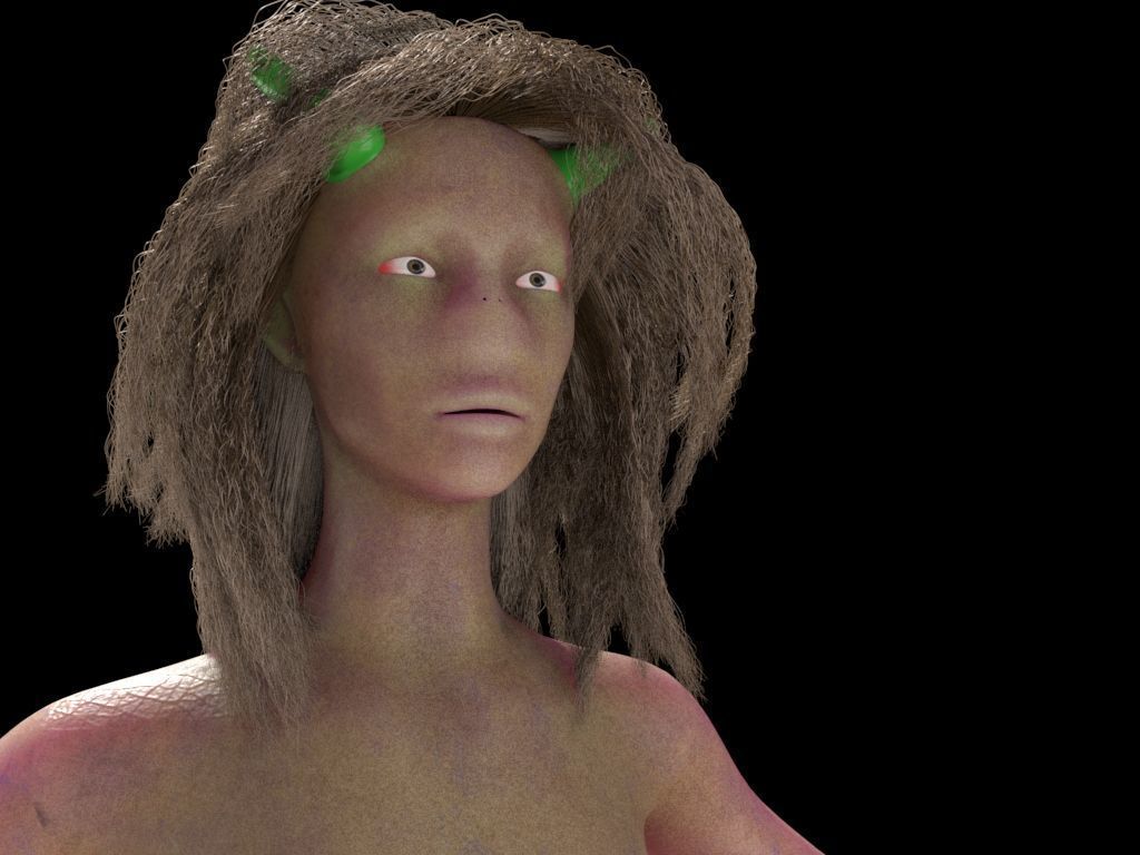 naked female alien 3D model_9