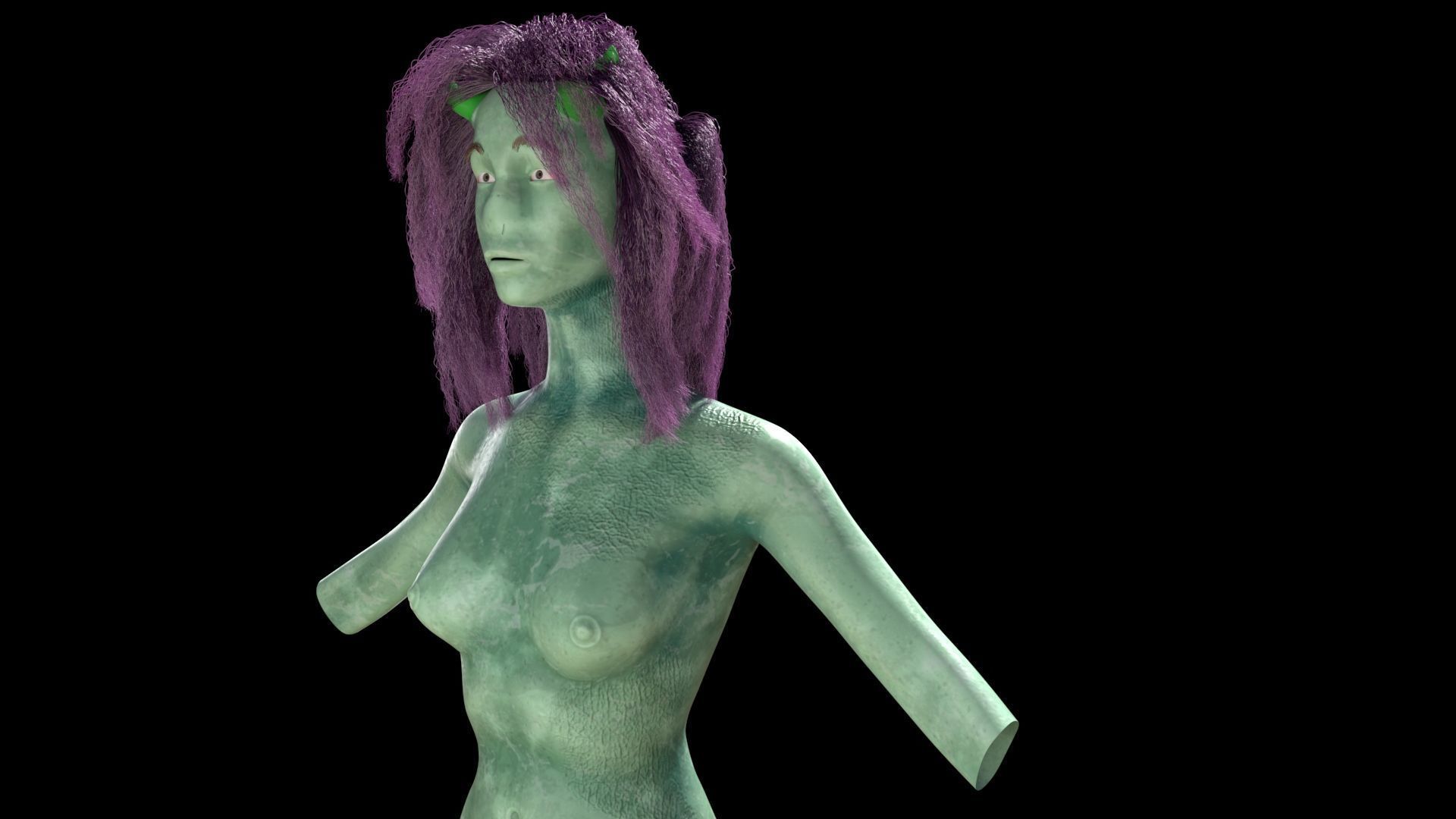 naked female alien 3D model_12