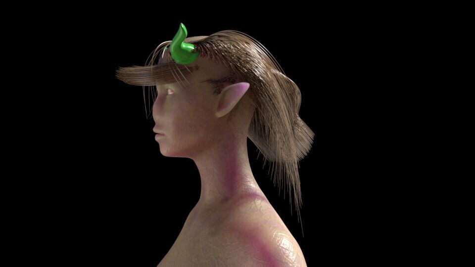 naked female alien 3D model_7