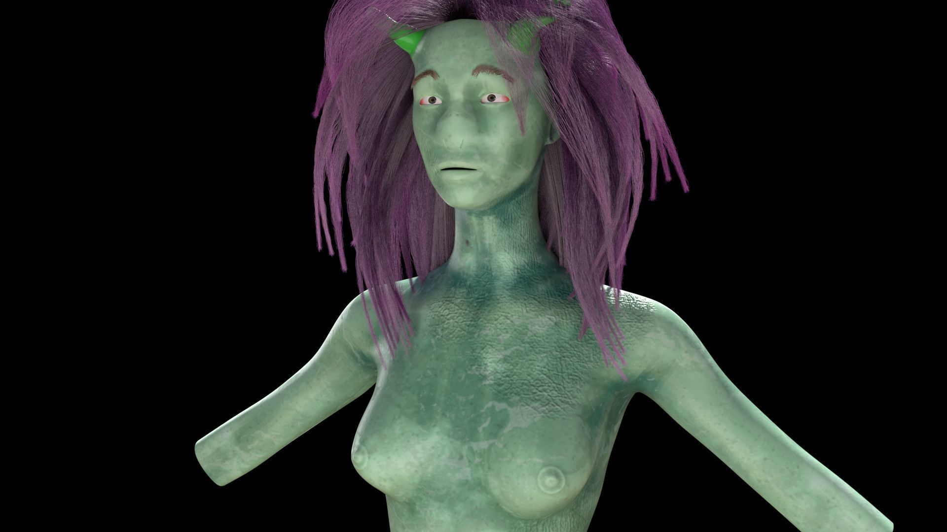 naked female alien 3D model_14