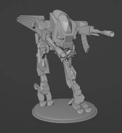 Double Gun Mech 3D model_0