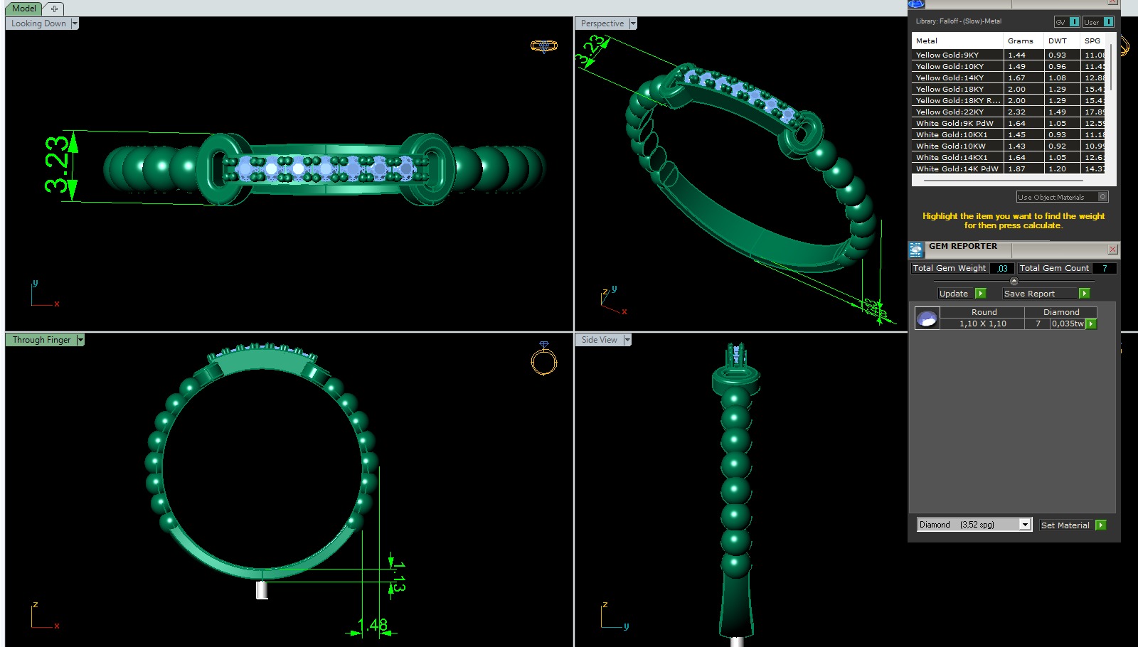 Diamond Gold Ring 3D print model_1