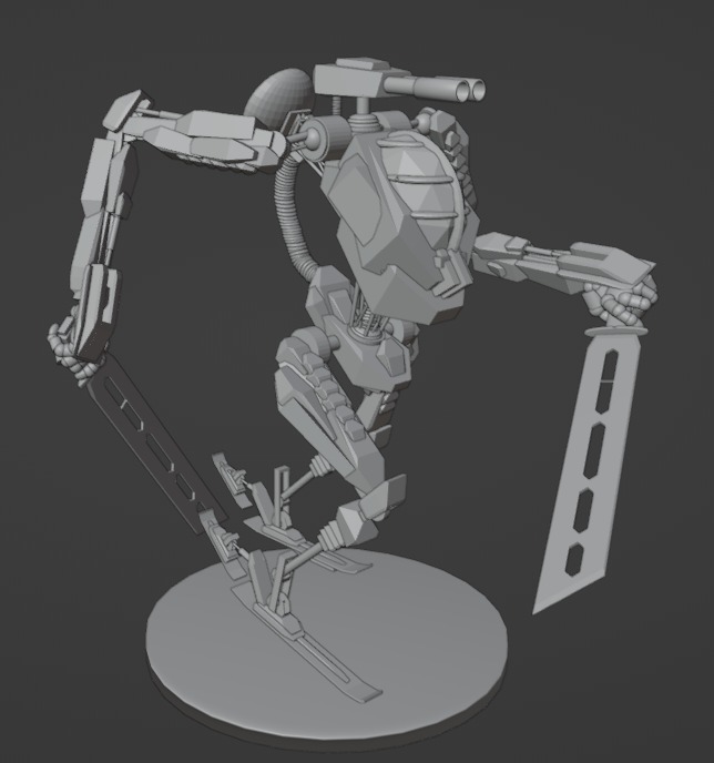 Double Sword Mech 3D model_2