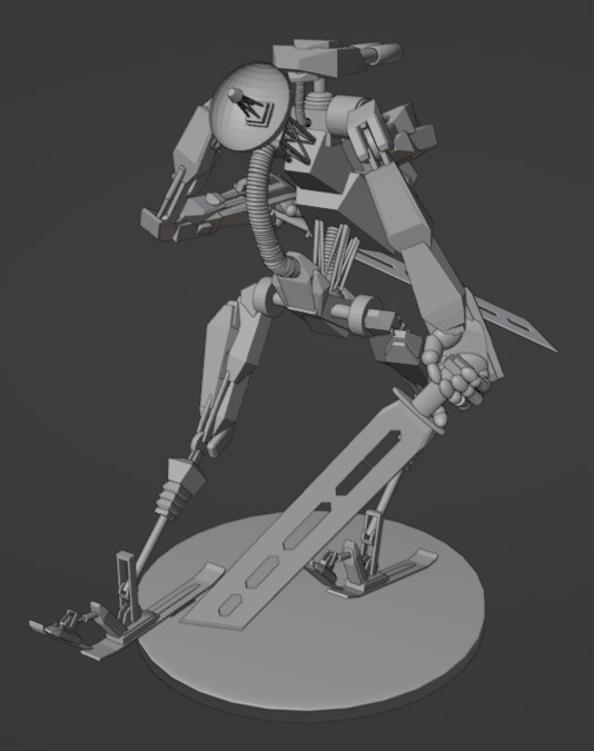 Double Sword Mech 3D model_1