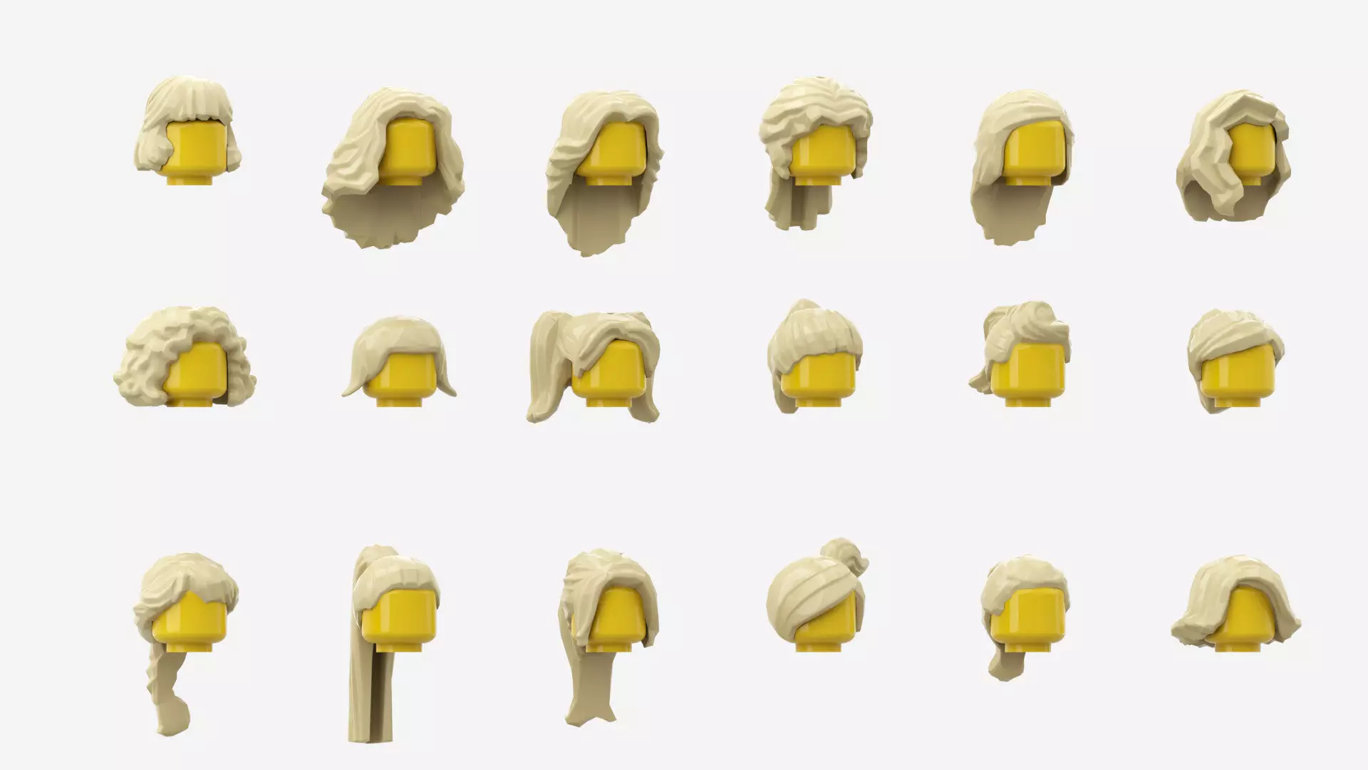 TwinD Lego  - Minifigure Hair pack 2 3D print model_0