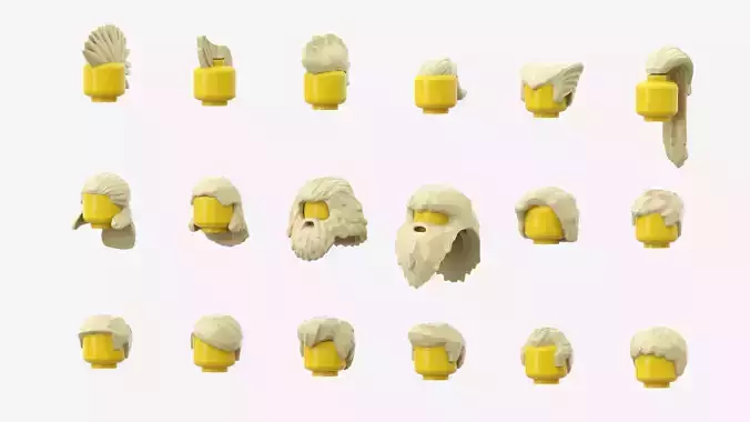 TwindBricks3D - Minifigure Hair pack 4 3D print model